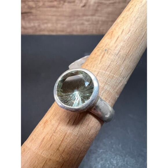 SOLD 

NEW size 7 Prasiolite sterling silver ring 6.44 grams - Picture 1 of 16
